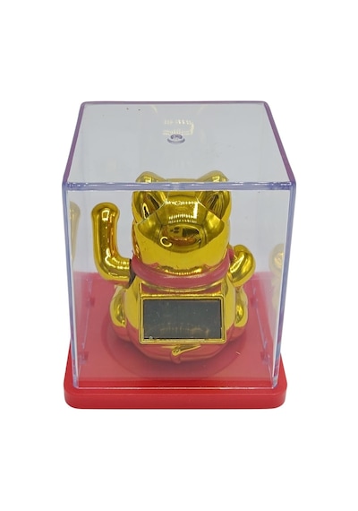 Maneki Neko El Sallayan Mini Şans Kedisi Gold Solar Güneş Enerjili 5x5cm S3gld03