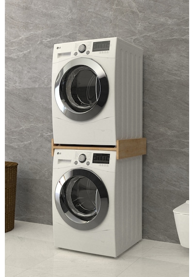 Solvo Banyo Dolabı Çamaşır Ve Kurutma Makinesi Dolabı Beyaz Kahverengi