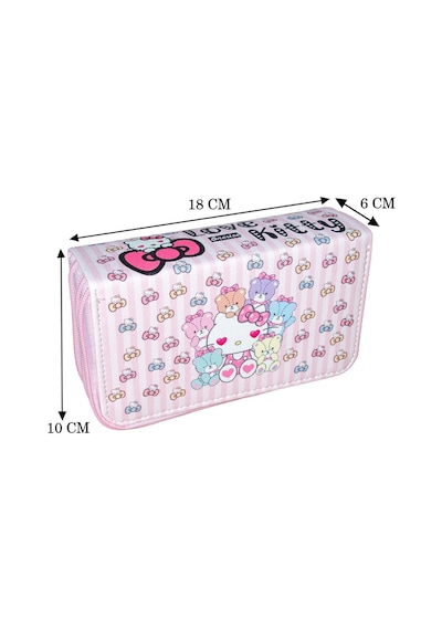 Kalem Kutusu Love Kitty Temalı Kawaii Desen Orginazer Vegan Deri