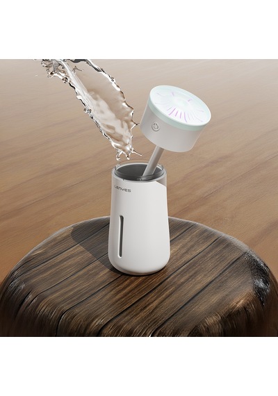 Lenyes Lhu03 Vazo Tipi Rgb Atmosfer Işıklı Nano Sprey Sessiz Hava Nemlendirici Beyaz