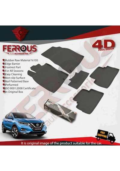 Turkmenaksesuar Nissan Qashqai 4D Paspas Siyah ve Techna Bagaj Havuzu 2014 ve Üst