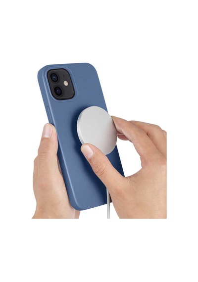 Apple Uyumlu iPhone 12 Mini Mrn Silksafe Wireless Kılıf-mavi