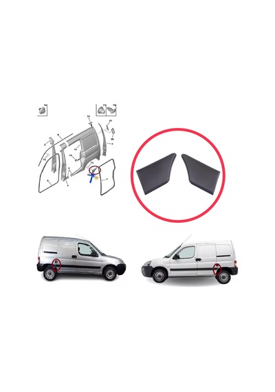 Arka Sol Sağ Çamurluk Çıtası Peugeot Partner Mk1 1996-2008 İçin