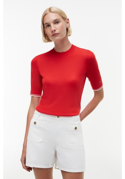 Tommy Hilfiger Lyocell Sılk C-nk Ss Swtr Kadın Kırmızı Kazak - Ww0ww51054