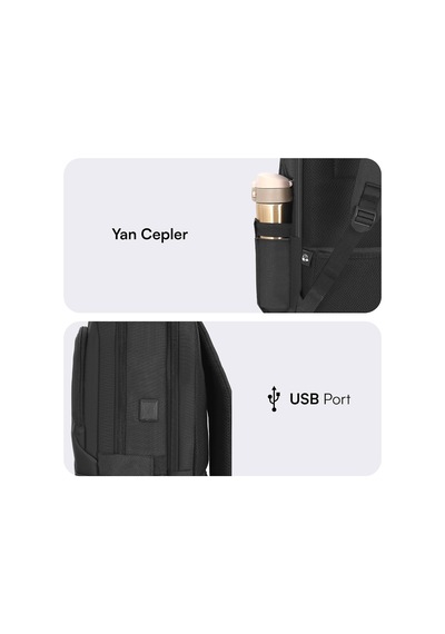 Office Eco Mce-1212 Çevre Dostu 16 İnç Su İtici Laptop Sırt Çantası, Usb Şarj Portlu Bilgisayar Ve Notebook Çantası, Kadın Erkek Bilgisayar İş Çantası, Üniversite Okul Çantası, Siyah