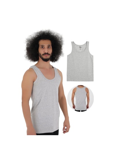 Cennetoğlu 3'lü Paket Erkek Atlet Pamuklu Gri Gri