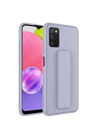 Galaxy A03s Kılıf Zore Qstand Kapak Gri