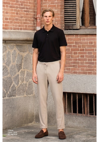 Ac&Co / Altınyıldız Classics Erkek Siyah Slim Fit Dar Kesim Polo Yaka Tişört 4A4820200001SyhXL Siyah