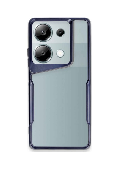 Redmi Note 13 Pro 4g Kılıf Metal Çerçeve Görünümlü Kırılmaz Boyi Kapak Lacivert