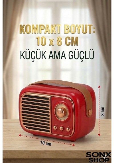 Sonx Nostaljik Bluetooth - Fm Radyo, Usb Bluetooth Kablosuz Hoparlör