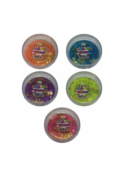 Slime Simli 5 Renk Kaliteli Fosforlu Ele Yapışmayan Pofuduk Yumuşacık Slime 5x170 Gram