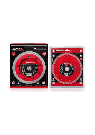 Emvpro Emv-5645 Turbo Elmas Kesme Diski 180x22.2 Mm Seramik Taş- 10'li Paket