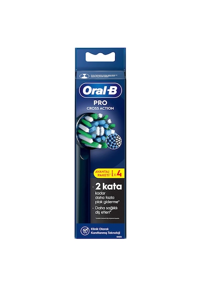 Oral-B Pro Cross Action X-filament 4 Adet Siyah Şarjlı Diş Fırçası