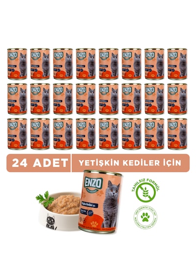 Balık Etli Konserve Yaş Kedi Maması 400 Gr X 24
