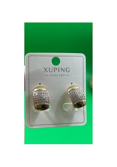Xuping Rose Gold Renginde Şık Zirkon Taşlı Kadın Küpe Altın