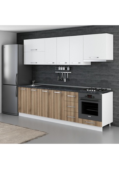 Minar 260 Cm Mutfak Dolabı Beyaz Dore 260-D5 Beyaz