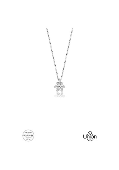 Union Swarovski Zirconia Kadın Pırlanta Montür Gümüş Kolye (550095094)