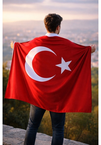 80x120 Cm Alpaka Kumaş Türk Bayrağı Dayanıklı, Solmaz Renkli, Büyük Boy Bayrak Tek Ebat