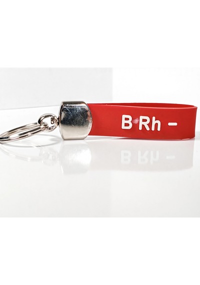 B Rh - Negatif Kan Grubu Silikon Anahtarlık Acil Durumlar İçin Hayati Bilgi Çok Renkli