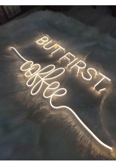 But First Coffe Neon Tabela 80x35