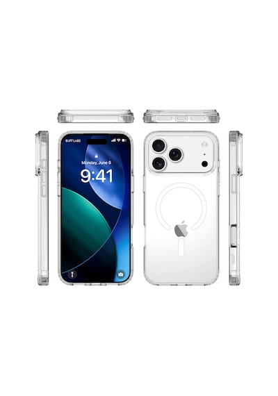 Buff Apple Uyumlu iPhone 17 Pro Max Magsafe Air Hybrid Şeffaf Kılıf