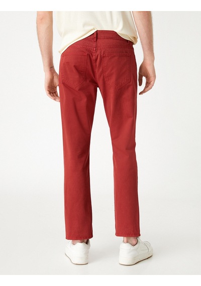 Koton Basic Gabardin Pantolon Düğmeli Bordo 3wam40048hw 3WAM40048HW462 Bordo