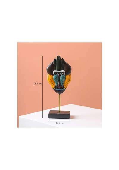 Picasso Maske Soyut Yüz Biblo - Maymun Renkli
