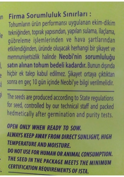 Pazı Sebze Tohumu 20 GR