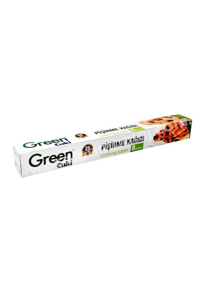 Green Cuki Yağlı Fırın Tepsi Pişirme Kızarma Kağıdı - 8 Metre - 3 Kutu