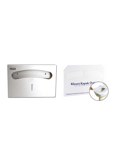 Klozet Kapak Örtüsü+palex Çelik Klozet Kapak Örtü Dispenseri İkili Set-3802-2