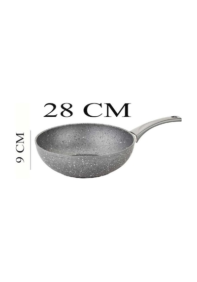 Oms Granit Wok Tava 28x9 Cm Gri