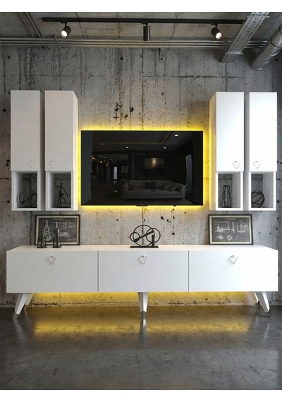 Karnaval Ledli Tv Ünitesi - Beyaz - Pl8021-1