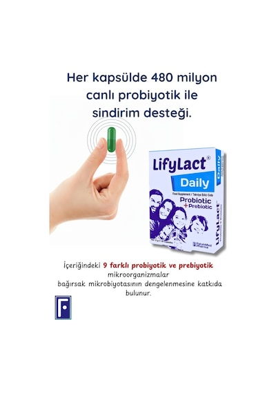 Lifylact Daily Probiyotik+Prebiyotik 2 x 30 Kapsül