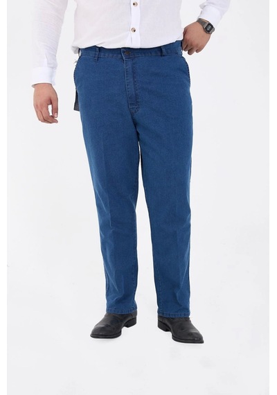 Phantom Jeans Büyük Beden Erkek Likralı Battal Yüksek Bel Kot Pantolon Rahat Kesim Jean Denim Açık Mavi Açık Mavi