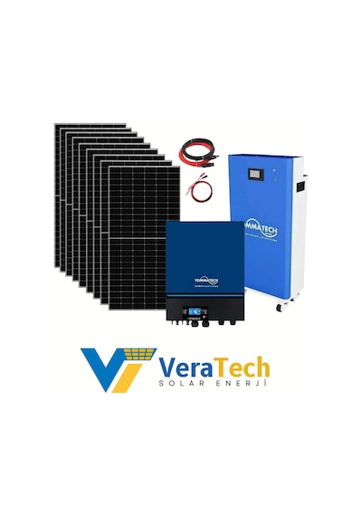 Veratech Hazır Solar Enerji Paketi 14.3kw Lityum Akü 11kw Mppt İnverter