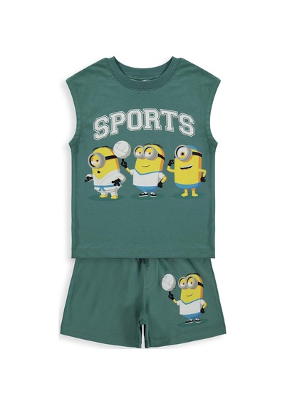 Minions 2-9 Yaş Şortlu Takım - Yeşil Mint