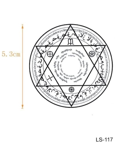 Geçici Dövme Hz. Süleyman Mührü Davud Yıldız Pentagram Kol Dövmesi Tattoo