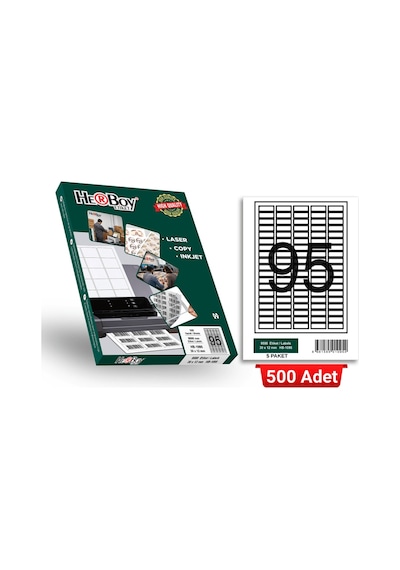 Herboy Hb-1095 30 X 12 Mm A4 Laser Etiket 500 Adet