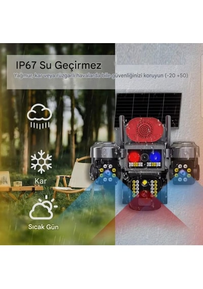 Avenir Av-s463 4g Sim Kartlı Beyaz 3 Kameralı 6mp Güneş Panelli Solar Ptz Kamera