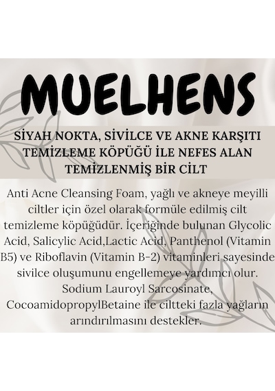 Muelhens Akne Karşıtı Yüz Temizleme Köpüğü 200 ML