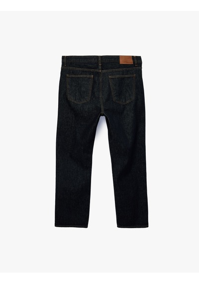 Koton Pamuklu Normal Bel Vintage Straight Fit Jean Pantolon Koyu İndigo 6sam40315nd