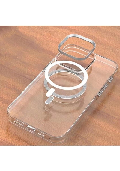 Apple Uyumlu iPhone  15 Kılıf Zore Wireless Şarj Özellikli Şeffaf Efsane Kapak