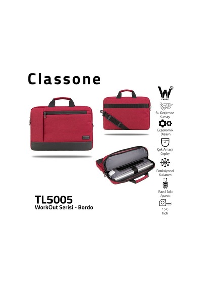Classone Workout Tl5005 15.6 Su Geçirmez Kumaş -Apple Uyumlu MacBook Mac Air