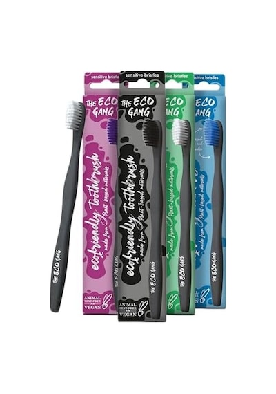 Bitki Bazlı Çevre Dostu Bambu Diş Fırçası Mavi Adult Plant Based Sensitive Blue Açık Ahşap