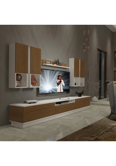 Decoraktiv Trendstyle 8das Mdf Tv Ünitesi Tv Sehpası Beyaz - Ceviz