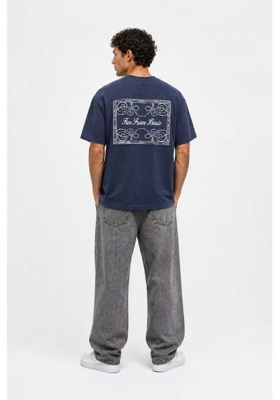 Respire Erkek Ffb Nakışlı Oversize T-shirt Lacivert