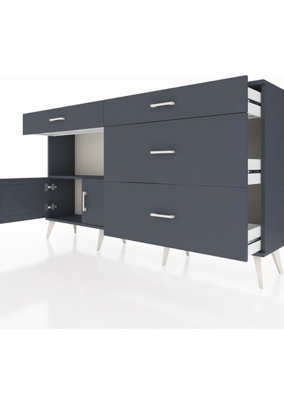 Arges Konsol Tek Raflı 4 Çekmeceli 2 Kapaklı 176x30x99 Antrasit-a Antrasit-antrasit Arges Konsol Tek Raflı 4 Çekmeceli 2 Kapaklı 176x30x99 Antrasit-a Antrasit-antrasit