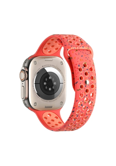 Watch 42mm Kordon Yeni Seri 2023 Krd-02 Uyumlu Strap Kayış Clo- Turuncu