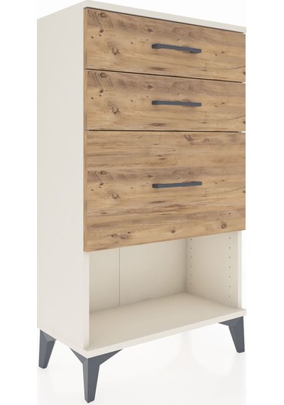 Arges Komodin 3 Çekmeceli 60x30x106 Aytaşı-çam Aytaşı