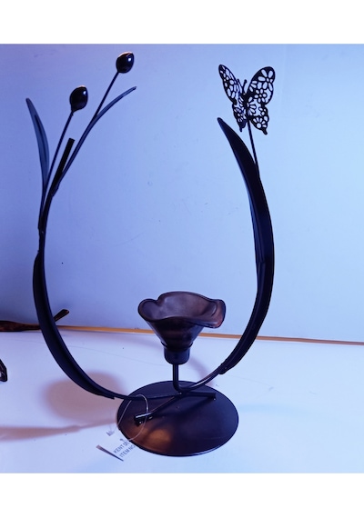 Mumluk Kelebek Tekli Bronz Kahverengi